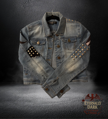 Eternally Dark Custom Studded Denim Jacket