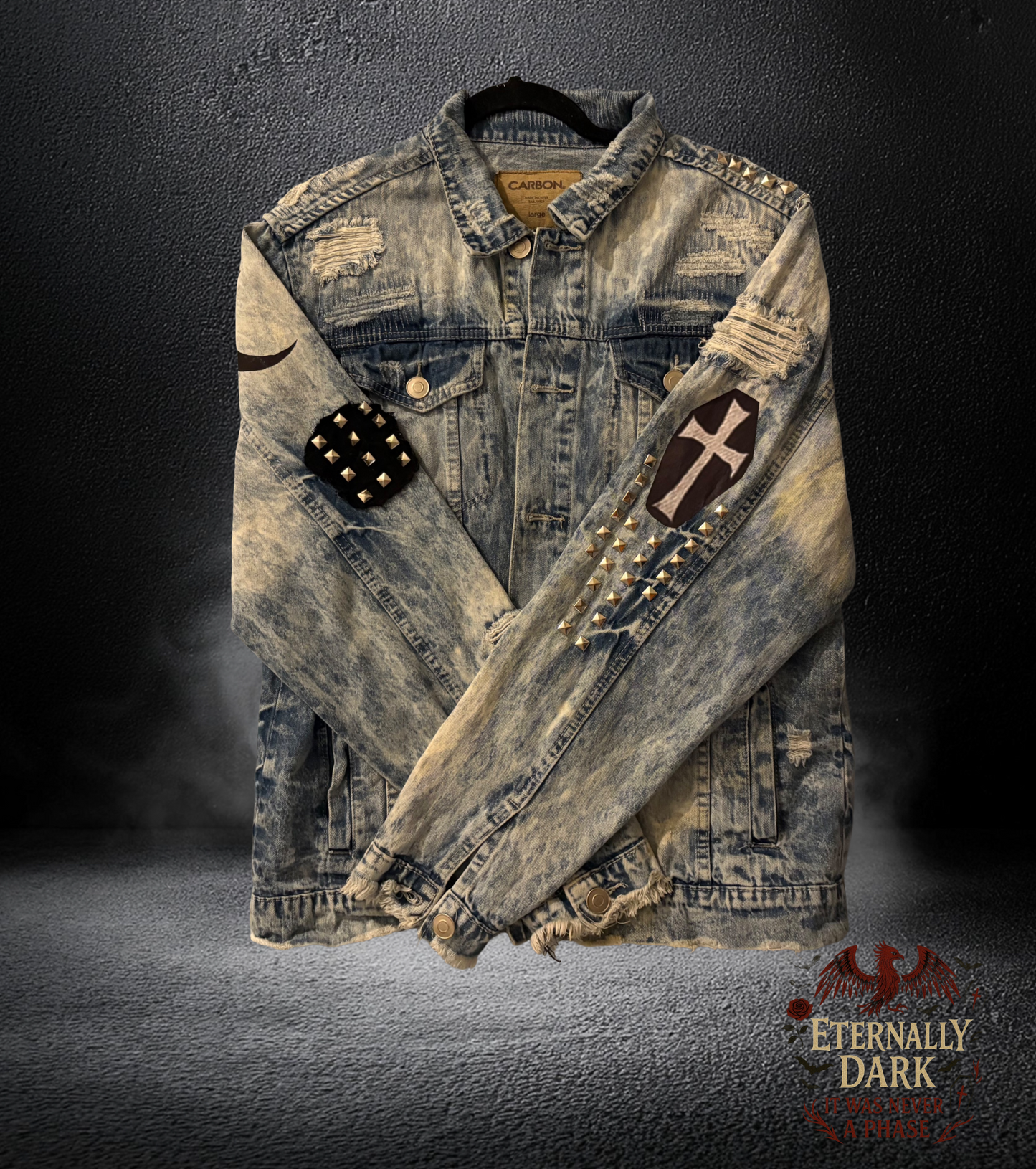 Eternally Dark Custom Studded Denim Jacket