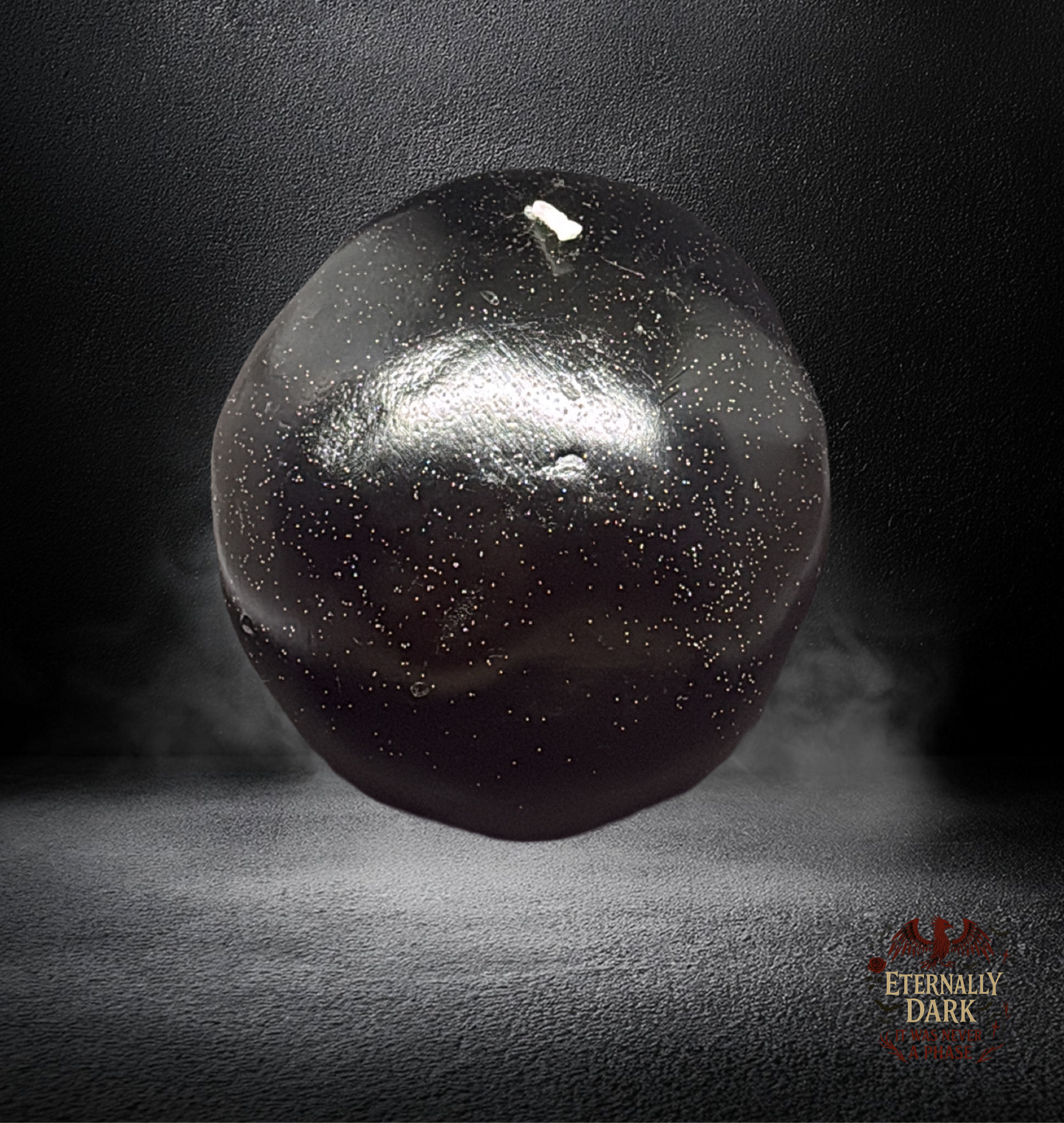 Eternally Dark Glitter Skull Candle