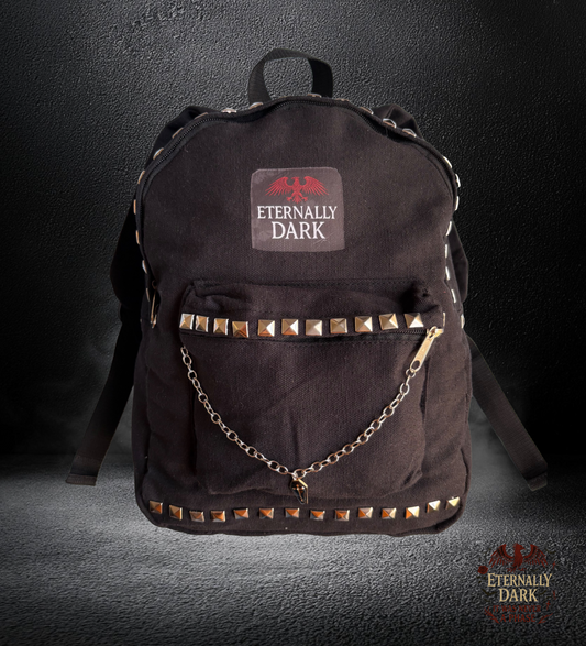 Eternally Dark Studded Chain Backpack
